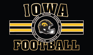 Iowa - Go Hawks Football 3x5 Flag