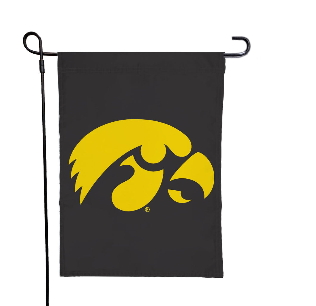 Iowa - Hawkeyes Black Garden Flag