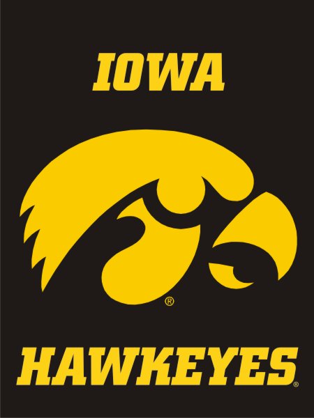Iowa - Hawkeyes Black House Flag