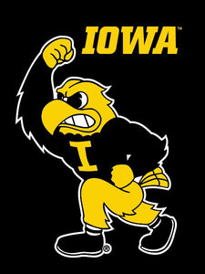 Iowa - Fighting Herky Mascot Black House Flag