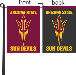 Maroon and Black 13x18 Arizona State Garden Flag with Arizona State Sun Devils Pitchfork Logo