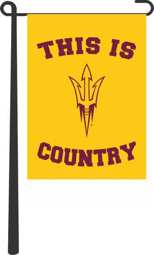 Gold 13x18 Arizona State University Garden Flag with This Is ASU Sun Devils Country Logo
