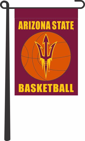 Maroon 13x18 ASU Basketball Garden Flag