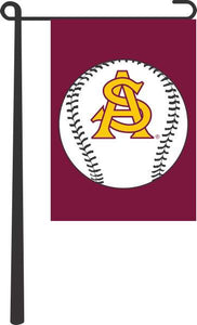 Maroon 13x18 ASU Baseball Garden Flag