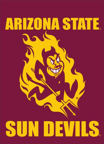 Maroon ASU House Flag with Arizona State Sun Devils Logo