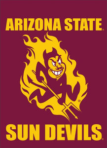 Maroon ASU House Flag with Arizona State Sun Devils Logo