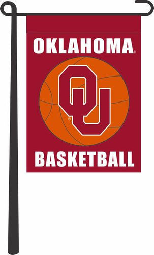 Red 13x18 University of Oklahoma Basketball Garden Flag