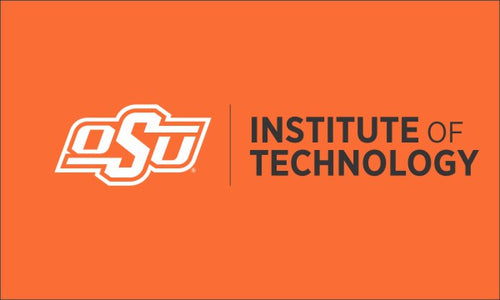 Orange 3x5 Oklahoma State Flag with OSU Institute of Technology Logo