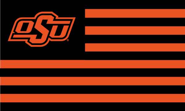 3x5 Oklahoma State Flag with National OSU Logo