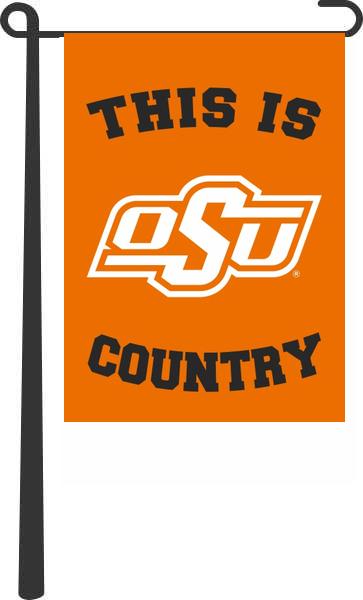 Orange 13x18 Oklahoma State Garden Flag with This Is OSU Country Logo