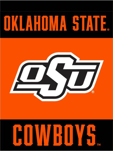 Oklahoma State Cowboys House Flag with Oklahoma State Logo and OSU Cowboys Logo