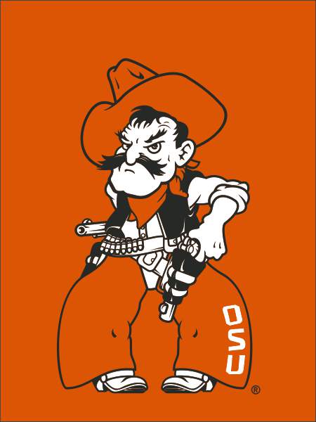 Orange Oklahoma State Cowboys House Flag with Pistol Pete Logo
