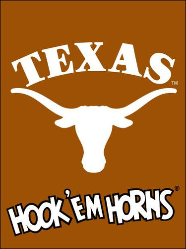 Orange University of Texas House Flag with Hook 'Em Horns Logo
