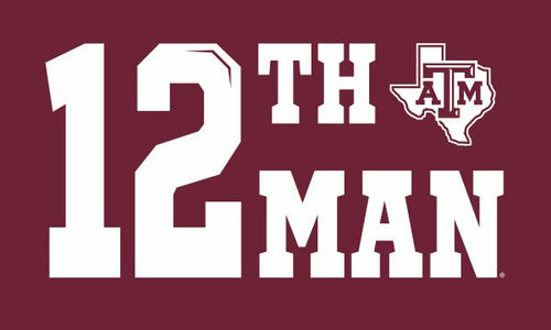 Maroon 3x5 Texas A&M Flag with 12th Man Logo