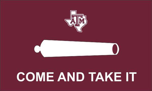Maroon 3x5 Texas A&M Flag with Come and Take It Logo