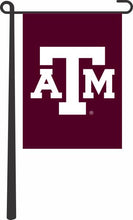 Load image into Gallery viewer, Maroon 13x18 Texas A&amp;M Garden Flag with All White ATM Logo
