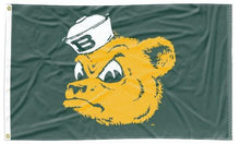 Load image into Gallery viewer, Green 3x5 Baylor Flag with Baylor Sailor Bear Logo and Two Metal Grommets
