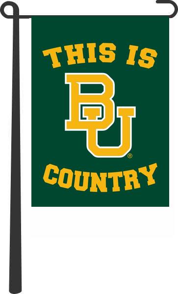 Green 13x18 Baylor Garden Flag with This Is BU Bears Country Logo