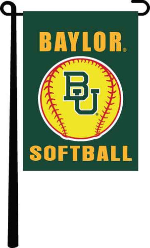 Green 13x18 Baylor Softball Garden Flag