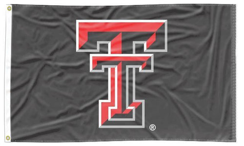 Black 3x5 Texas Tech Flag with Two Metal Grommets