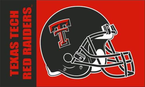 Black and Red 2 Panel 3x5 Texas Tech Football Flag