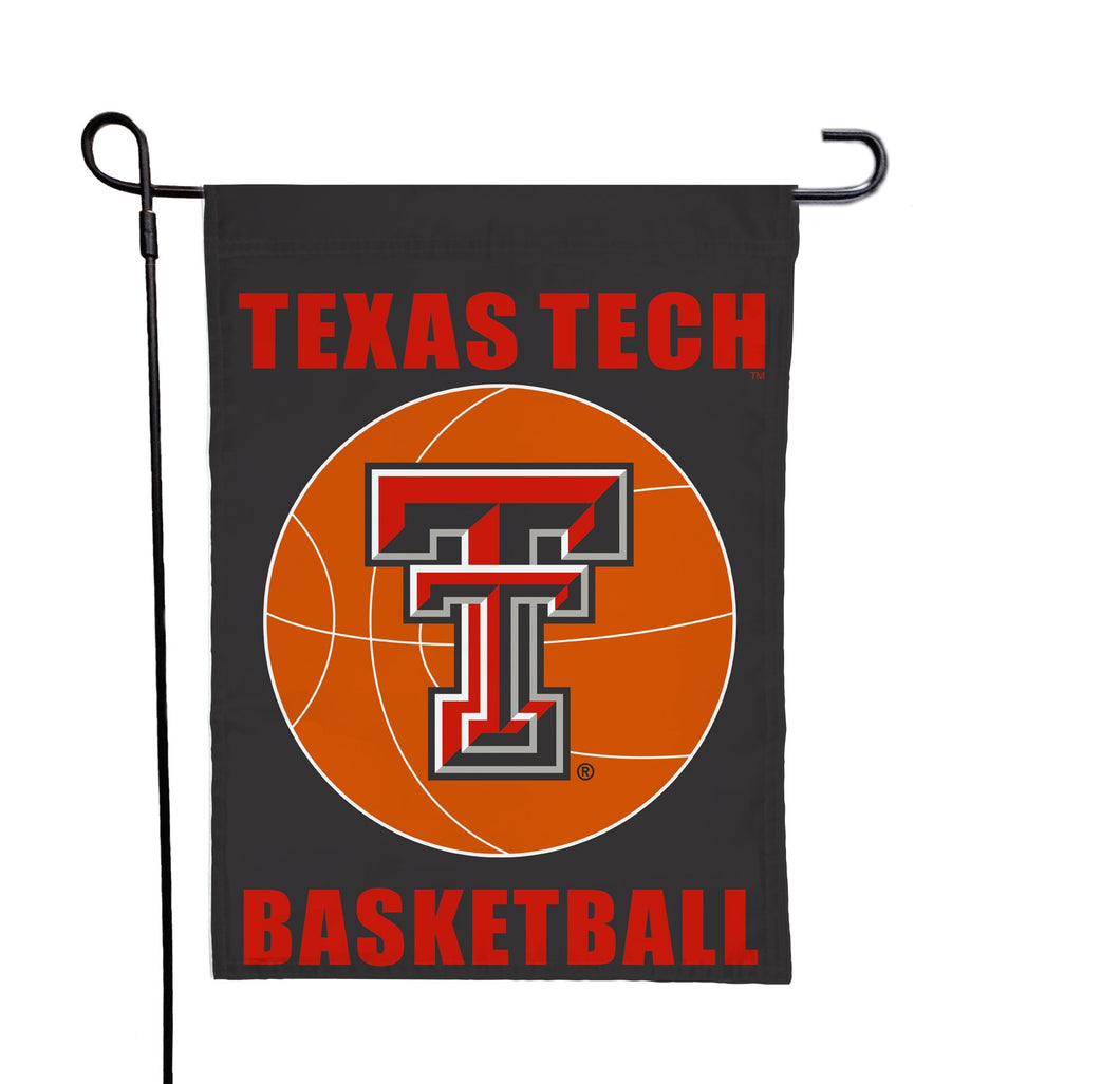 Black 13x18 Texas Tech Basketball Garden Flag