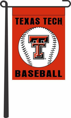 Red 13x18 Texas Tech Baseball Garden Flag