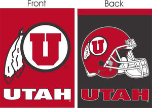 University of Utah - Double Sided Utah Logo & Football House Flag