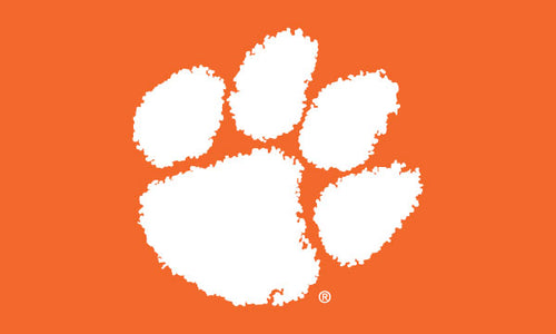 Orange 3x5 Clemson University Flag with White Paw