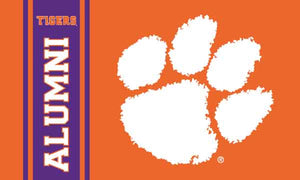 Orange 3x5 Clemson University Flag with Alumni Logo