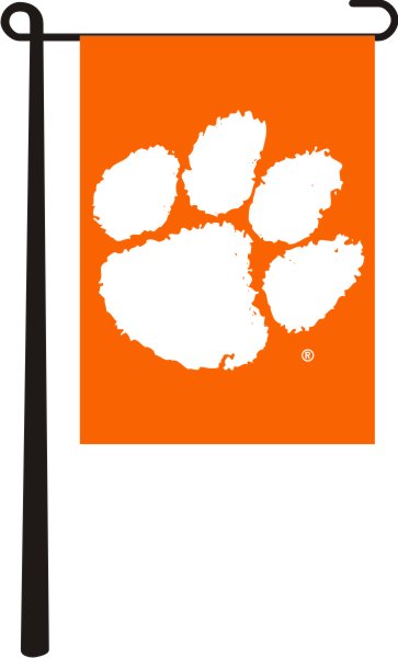 Orange Clemson Garden Flag with Clemson Paw Logo