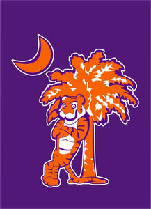 Clemson University - Tiger and Palmetto Tree Purple House Flag