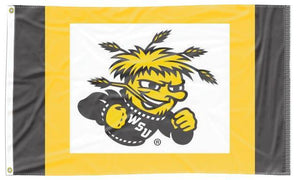 Wichita State University - 3 Panel Square Border 3x5 Flag