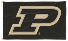 Load image into Gallery viewer, Black 3x5 Purdue Flag with Two Metal Grommets
