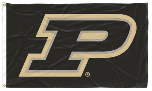 Black 3x5 Purdue Flag with Two Metal Grommets