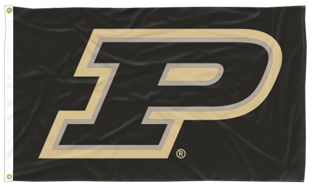 Purdue - P Boilermaker Black 3x5 Flag