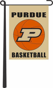 Purdue Gold 13x18 Purdue Garden Flag with Purdue Basketball Logo