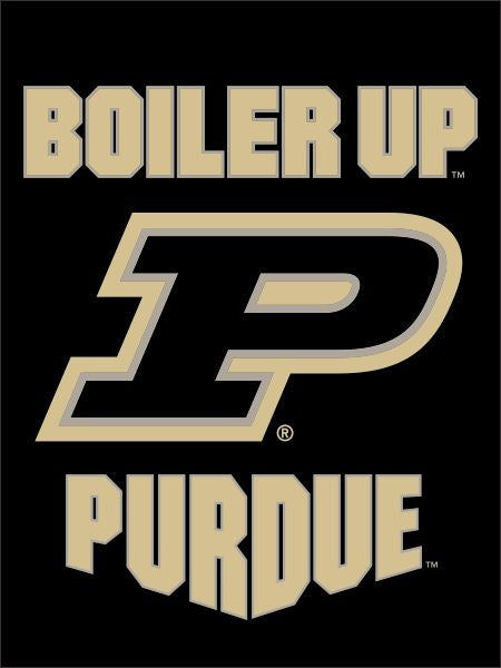 Purdue - Boiler Up Motion P Black House Flag