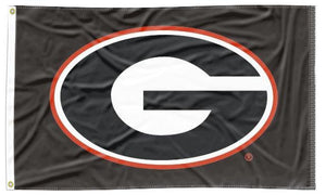 Black 3x5 University of Georgia Flag with Two Metal Grommets