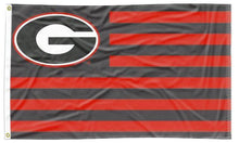 Load image into Gallery viewer, 3x5 University of Georgia Bulldogs National Flag with 13 Black and Red Stripes and Two Metal Grommets
