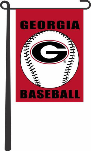 Red 13x18 University of Georgia Baseball Garden Flag