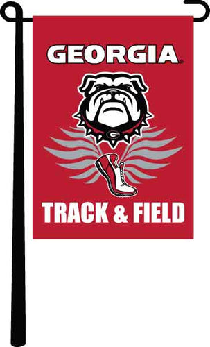 Red 13x18 University of Georgia Track & Field Garden Flag