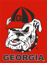 Load image into Gallery viewer, Red University of Georgia House Flag with Georgia Logo
