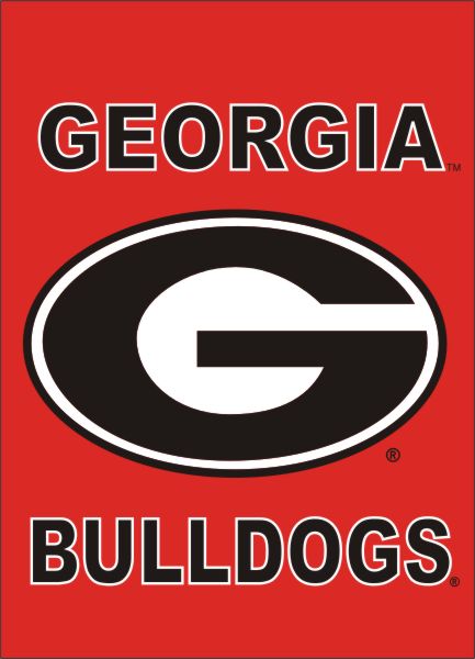 Red Georgia Bulldogs House Flag
