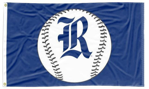 Blue 3x5 Rice Baseball Flag with Two Metal Grommets