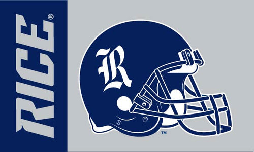 Two Panel 3x5 Rice University Flag with Football Helmet Logo