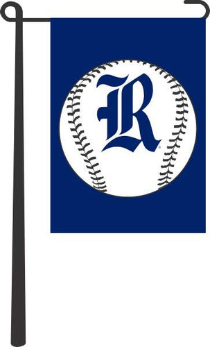 blue 13x18 Rice Baseball Garden Flag
