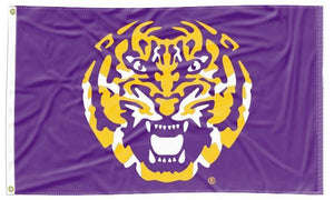 LSU - Tiger Face Purple 3x5 Flag