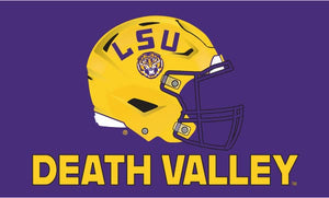LSU - Death Valley Football Helmet Purple 3x5 Flag