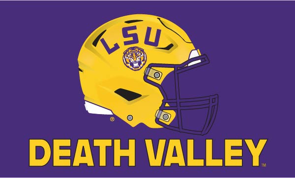 LSU - Death Valley Football Helmet Purple 3x5 Flag